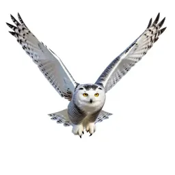Snowy owl in flight