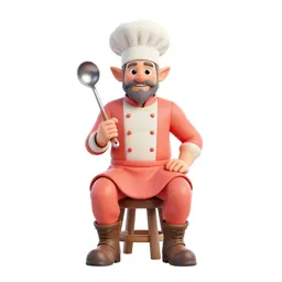 Halfling cook with a ladle