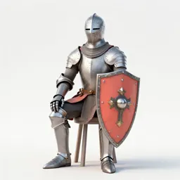 Knight errant with a battered shield