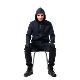 Masked assassin in dark cloth
