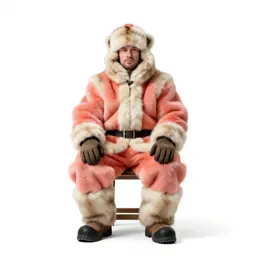 Snow-country hunter in furs