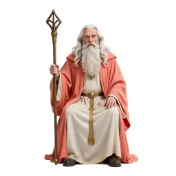 Elder wizard with a rune staff