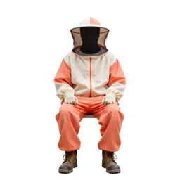 Beekeeper in a veiled suit