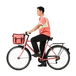 Bicycle courier with a messenger bag