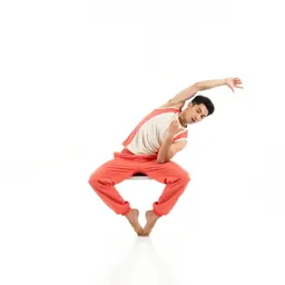 Breakdancer freezing a pose