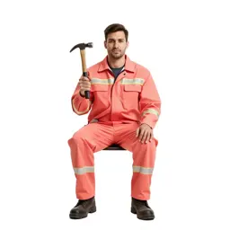 Field geologist with a rock hammer