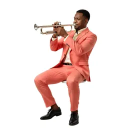 Jazz trumpeter mid-performance