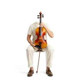 Luthier holding a violin