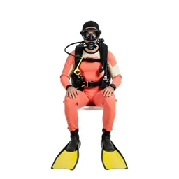 Rescue diver with fins