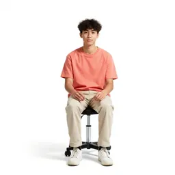 Robotics student with a prototype