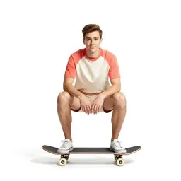 Skateboarder with a board underarm