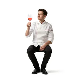 Sommelier examining a glass