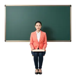 Teacher at a chalkboard