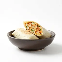Burrito cut in half