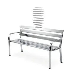 Garden bench with slats