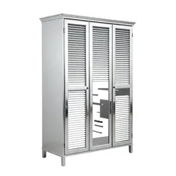 Wardrobe with louvred doors