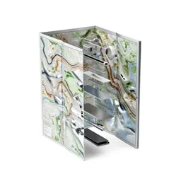 Topographic map folded