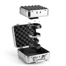 Hard camera case with foam