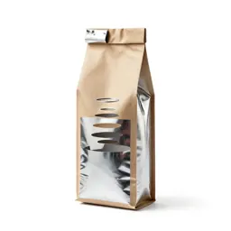 Kraft paper coffee bag with a valve