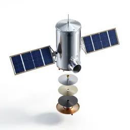 Satellite bus with solar wings