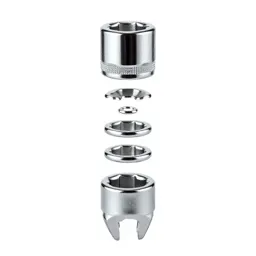 Socket wrench set in a case