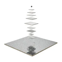 Mosaic floor tile section