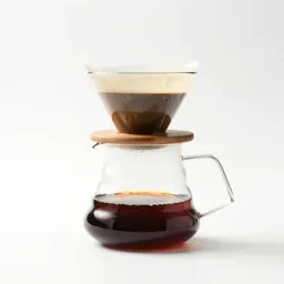Pour-over coffee mid-bloom