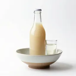 Soju bottle and glass