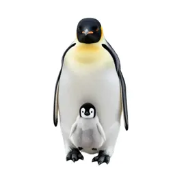 Emperor penguin with a chick
