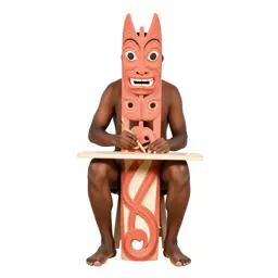Maori carver at work