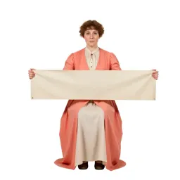 Suffragette with a banner