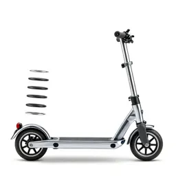 Scooter with a folding stem