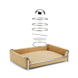 Woven dog bed
