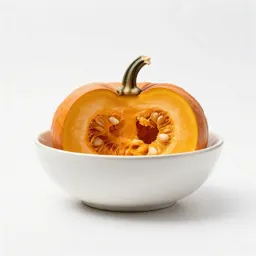 Crown pumpkin cut open