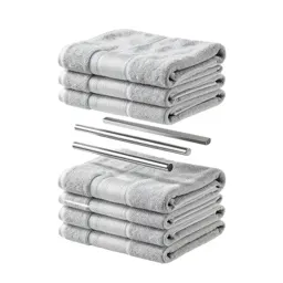 Set of stacked bath towels