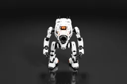 White robot with orange accents