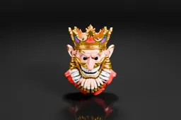 Mask with a crown on top