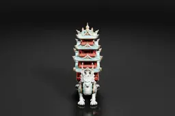 Photograph of a small figurine of a Chinese temple