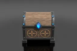 Small wooden chest with a metal frame