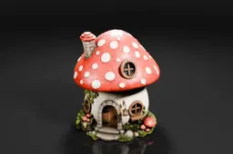Small figurine of a mushroom house