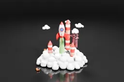 Rocket launch scene