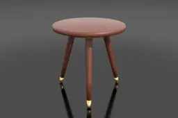 Mid-century teak and brass side table