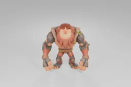 Cartoonish golem-like creature with features resembling carved wood and bark