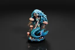 Figurine of a mermaid sitting on a rock