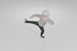 Elderly man in a dynamic pose