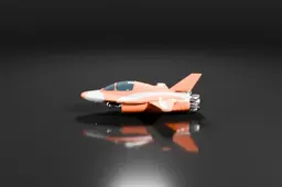 Small, futuristic orange and gray spacecraft features a streamlined cockpit