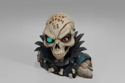 Skull-like figure with a menacing expression