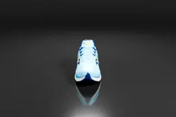 Blue and white sports shoe