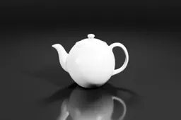 Black and white photograph of a teapot