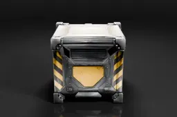 Small, rectangular box with a metallic exterior